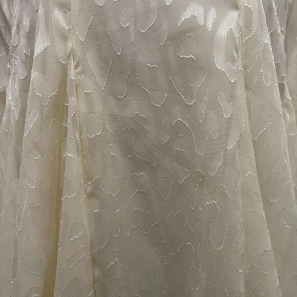 Umgee Ivory Leopard Burnout Blouse Textured Puff Sleeve Ruffle Tunic Top Size XL - Picture 2 of 5